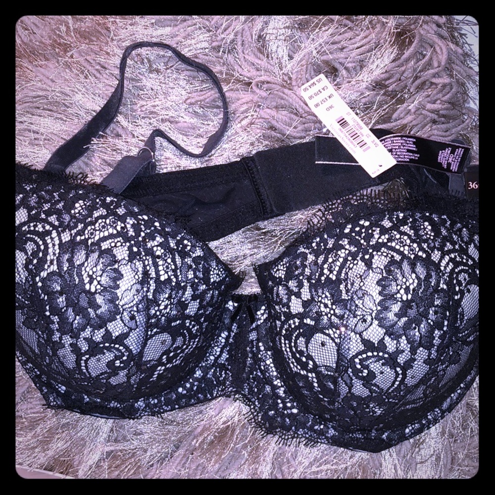 SWAROVSKI Bra Brand new VS lace black nude 36D